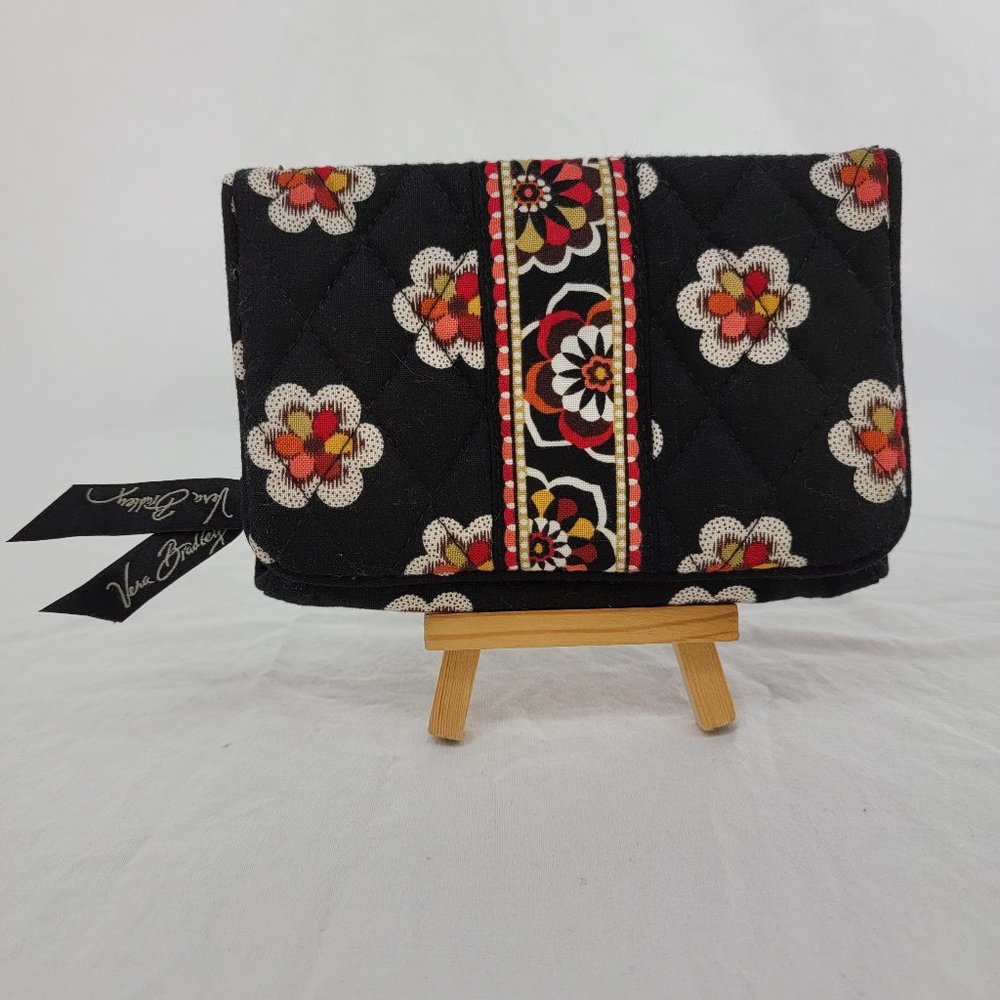 Vera Bradley Pirouette Bi-Fold Wallet Black Floral